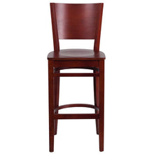 Load image into Gallery viewer, LACEY Series Solid Back Mahogany Wood Restaurant Barstool