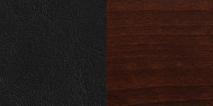 LACEY Series Solid Back Walnut Wood Restaurant Barstool - Black Vinyl Seat