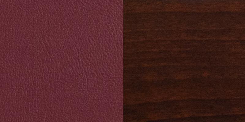 LACEY Series Solid Back Walnut Wood Restaurant Barstool - Burgundy Vinyl Seat