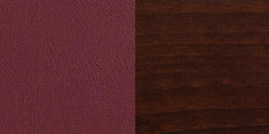 LACEY Series Solid Back Walnut Wood Restaurant Barstool - Burgundy Vinyl Seat