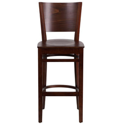 Back Walnut Wood Restaurant Barstool