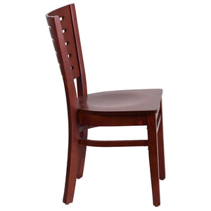 Darby Series Slat Back Mahogany Wood Restaurant Chair