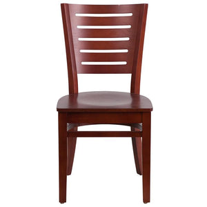 Darby Series Slat Back Mahogany Wood Restaurant Chair