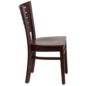 Darby Series Slat Back Walnut Wood Restaurant Chair