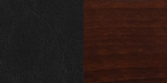 DARBY Series Slat Back Walnut Wood Restaurant Barstool - Black Vinyl Seat