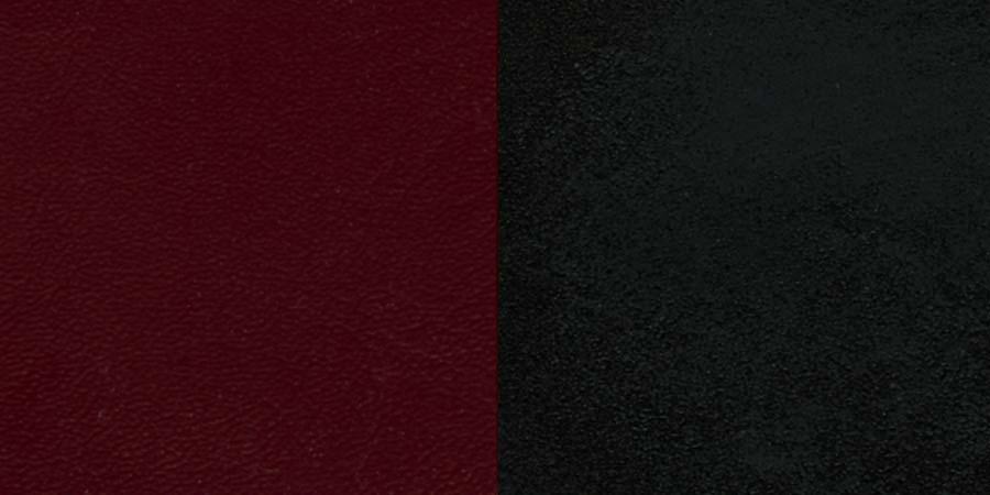 Heavy Duty Black Ladder Back Metal Restaurant Chair - Burgundy Vinyl Seat 1