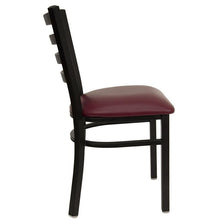 Load image into Gallery viewer, Flash Furniture - HERCULES Series Black Ladder Back Metal Restaurant Chair - Burgundy Vinyl Seat