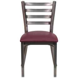 Heavy Duty Clear Coated Ladder Back Metal Restaurant Chair 1