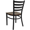 Black Ladder Back Metal Restaurant Chair