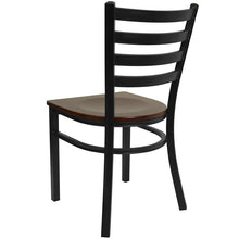 Load image into Gallery viewer, Black Ladder Back Metal Restaurant Chair