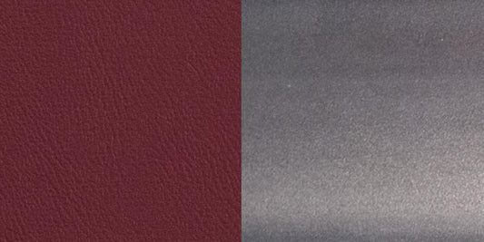 Clear Coated Metal Restaurant Barstool - Burgundy Vinyl Seat