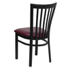 HERCULES Series Black School House Back Metal Restaurant Chair - Burgundy Vinyl Seat - Back