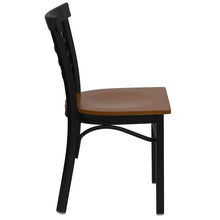 Load image into Gallery viewer, Black Metal Restaurant Chair - Cherry Wood Seat