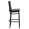  Black School House Back Metal Restaurant Barstool