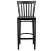 HERCULES Series Black School House Back Metal Restaurant Barstool