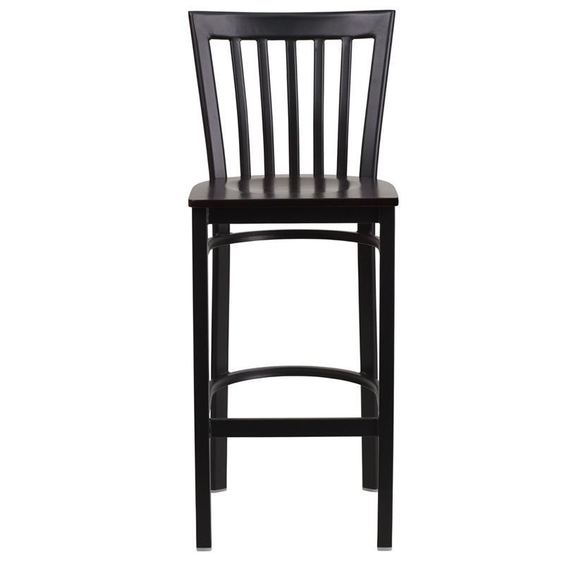 HERCULES Series Black School House Back Metal Restaurant Barstool
