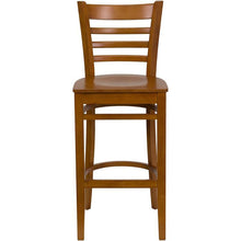Load image into Gallery viewer, HERCULES Series Ladder Back Cherry Wood Restaurant Barstool