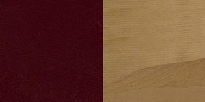 HERCULES Series Ladder Back Natural Wood Restaurant Barstool - Burgundy Vinyl Seat