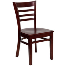 Load image into Gallery viewer, HERCULES Series Ladder Back Mahogany Wood Restaurant Chair