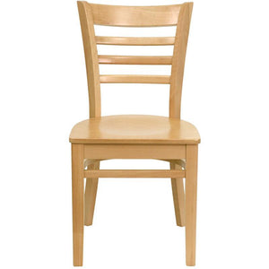 HERCULES Series Ladder Back Natural Wood Restaurant Chair