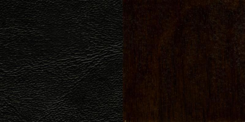 HERCULES Series Ladder Back Walnut Wood Restaurant Chair - Black Vinyl Seat
