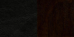HERCULES Series Ladder Back Walnut Wood Restaurant Chair - Black Vinyl Seat