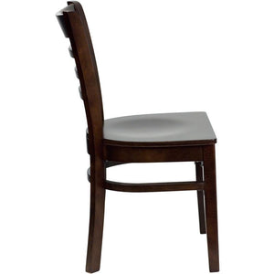 HERCULES Series Ladder Back Walnut Wood Restaurant Chair