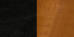 HERCULES Series Vertical Slat Back Cherry Wood Restaurant Barstool - Black Vinyl Seat