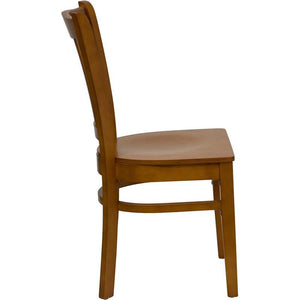 HERCULES Series Vertical Slat Back Cherry Wood Restaurant Chair