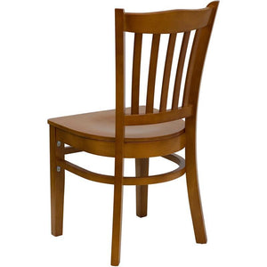 HERCULES Series Vertical Slat Back Cherry Wood Restaurant Chair