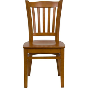 HERCULES Series Vertical Slat Back Cherry Wood Restaurant Chair