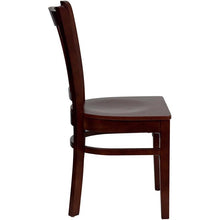 Load image into Gallery viewer, HERCULES Series Vertical Slat Back Mahogany Wood Restaurant Chair