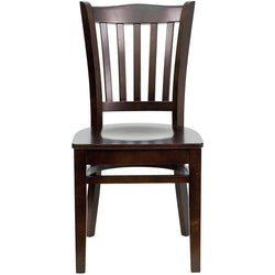 HERCULES Series Vertical Slat Back Walnut Wood Restaurant Chair