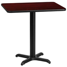 Load image into Gallery viewer, 24&#39;&#39; x 30&#39;&#39; Rectangular Mahogany Laminate Table Top with 22&#39;&#39; x 22&#39;&#39; Table Height Base