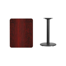 Load image into Gallery viewer, 24&#39;&#39; x 30&#39;&#39; Rectangular Mahogany Laminate Table Top with 18&#39;&#39; Round Table Height Base