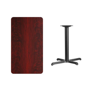 24'' x 42'' Rectangular Mahogany Laminate Table Top with 22'' x 30'' Table Height Base