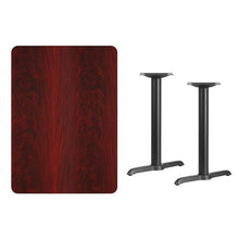 Load image into Gallery viewer, 30&#39;&#39; x 42&#39;&#39; Rectangular Mahogany Laminate Table Top with 5&#39;&#39; x 22&#39;&#39; Table Height Bases