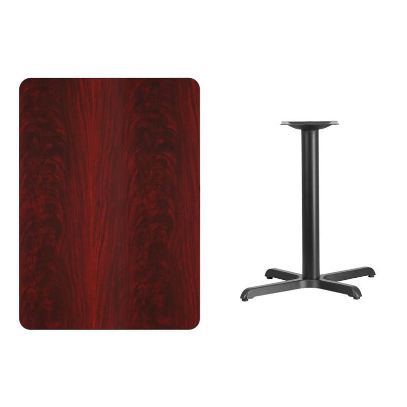 30'' x 42'' Rectangular Mahogany Laminate Table Top with 22'' x 30'' T ...