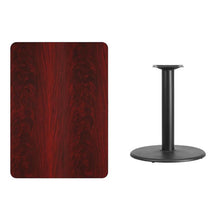 Load image into Gallery viewer, 30&#39;&#39; x 42&#39;&#39; Rectangular Mahogany Laminate Table Top with 24&#39;&#39; Round Table Height Base
