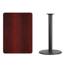 Load image into Gallery viewer, 30&#39;&#39; x 42&#39;&#39; Rectangular Mahogany Laminate Table Top with 24&#39;&#39; Round Bar Height Table Base