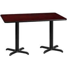 Load image into Gallery viewer, 30&#39;&#39; x 60&#39;&#39; Rectangular Mahogany Laminate Table Top with 22&#39;&#39; x 22&#39;&#39; Table Height Bases