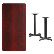 Load image into Gallery viewer, 30&#39;&#39; x 60&#39;&#39; Rectangular Mahogany Laminate Table Top with 22&#39;&#39; x 22&#39;&#39; Table Height Bases