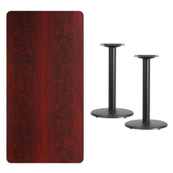  Mahogany Laminate Table Top with 18'' Round Table Height Bases