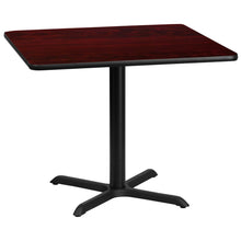 Load image into Gallery viewer, 36&#39;&#39; Square Mahogany Laminate Table Top with 30&#39;&#39; x 30&#39;&#39; Table Height Base