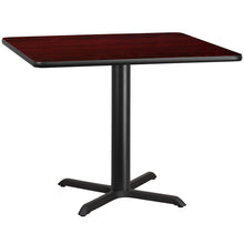 Load image into Gallery viewer, 42&#39;&#39; Square Mahogany Laminate Table Top with 33&#39;&#39; x 33&#39;&#39; Table Height Base