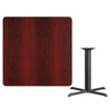  Square Mahogany Laminate Table Top with 33'' x 33'' Table Height Base