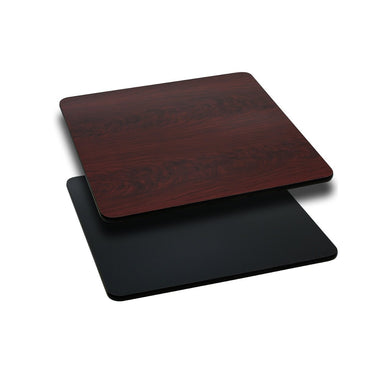 24'' Square Table Top with Black or Mahogany Reversible Laminate Top
