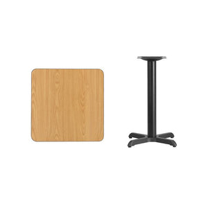 24'' Square Natural Laminate Table Top with 22'' x 22'' Table Height Base