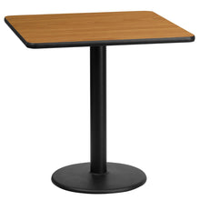 Load image into Gallery viewer, 24&#39;&#39; Square Natural Laminate Table Top with 18&#39;&#39; Round Table Height Base