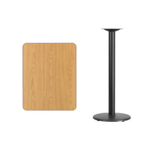 Load image into Gallery viewer, 24&#39;&#39; x 30&#39;&#39; Rectangular Natural Laminate Table Top with 18&#39;&#39; Round Bar Height Table Base